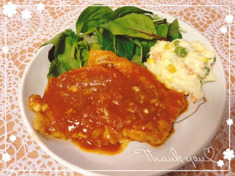 厚切りロースのトマト煮